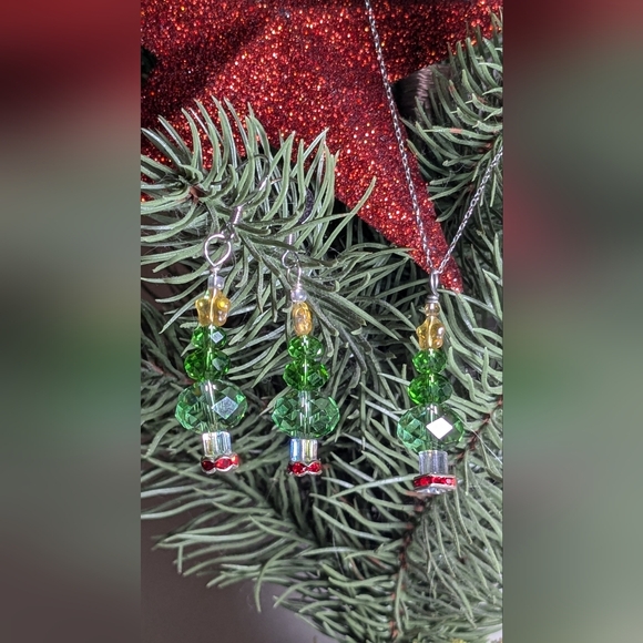 Swarovski Jewelry - SWAROVSKI Crystal Christmas earrings and matching necklace